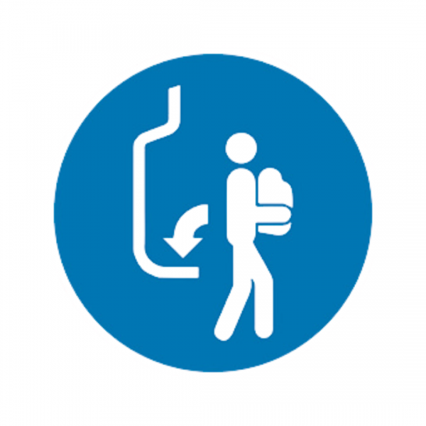 Balise Sticker S'asseoir avec sac sur les genoux BALI-STI-RM135